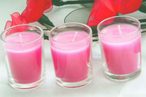hot pink votive clear glass